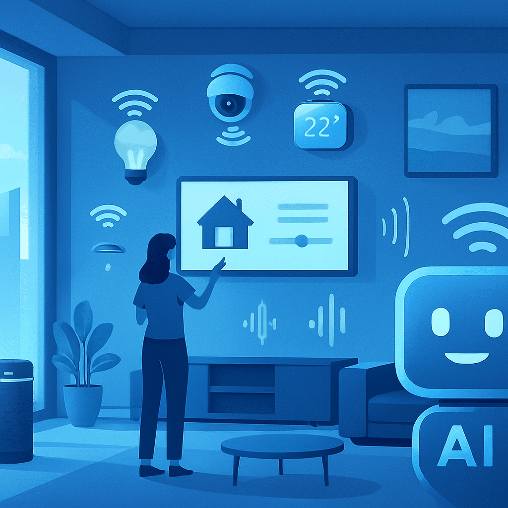 A futuristic smart home with AI technology