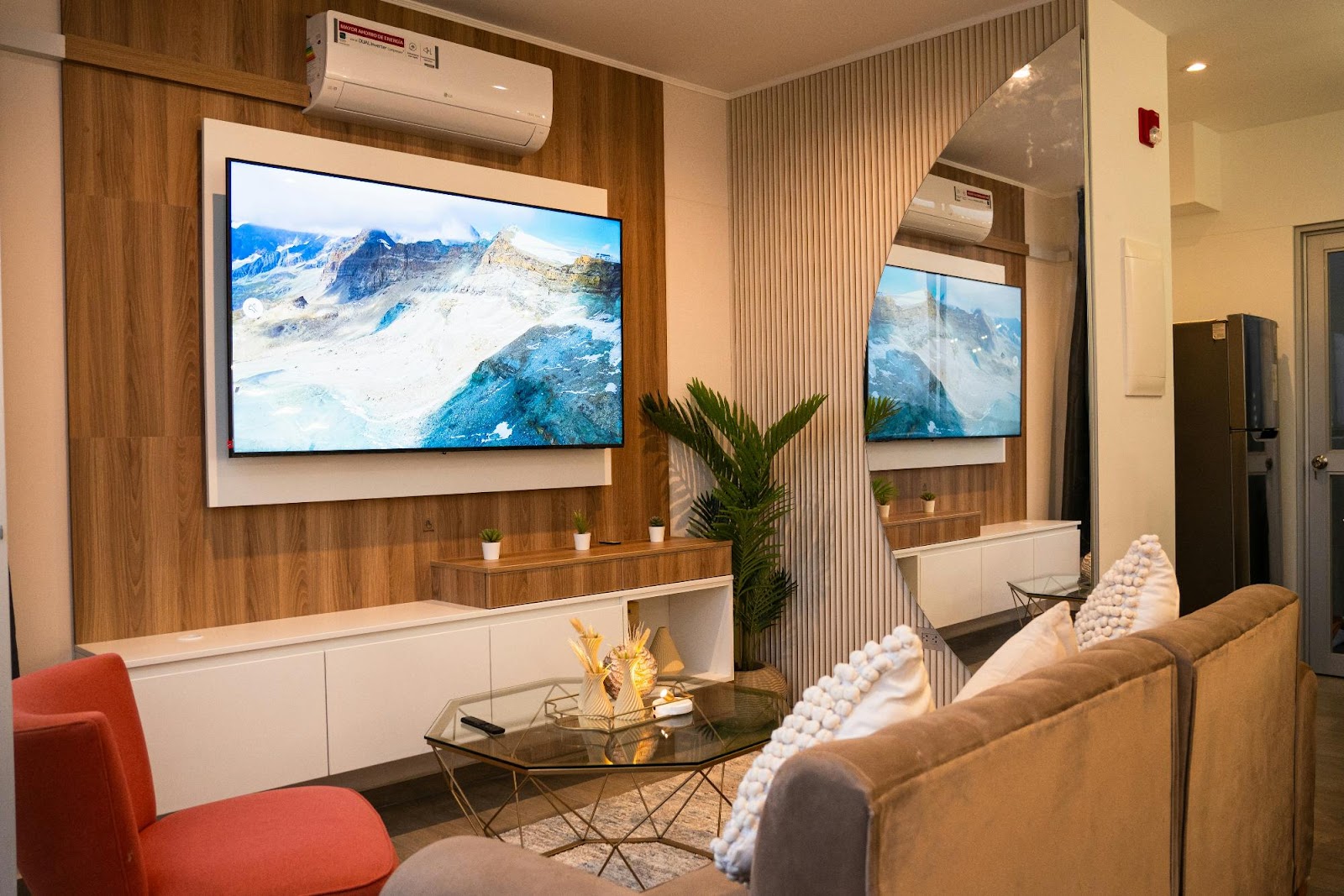 A mobile home with modern upgrades and new skirting
