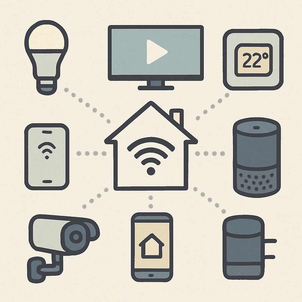 Smart home devices interconnected seamlessly