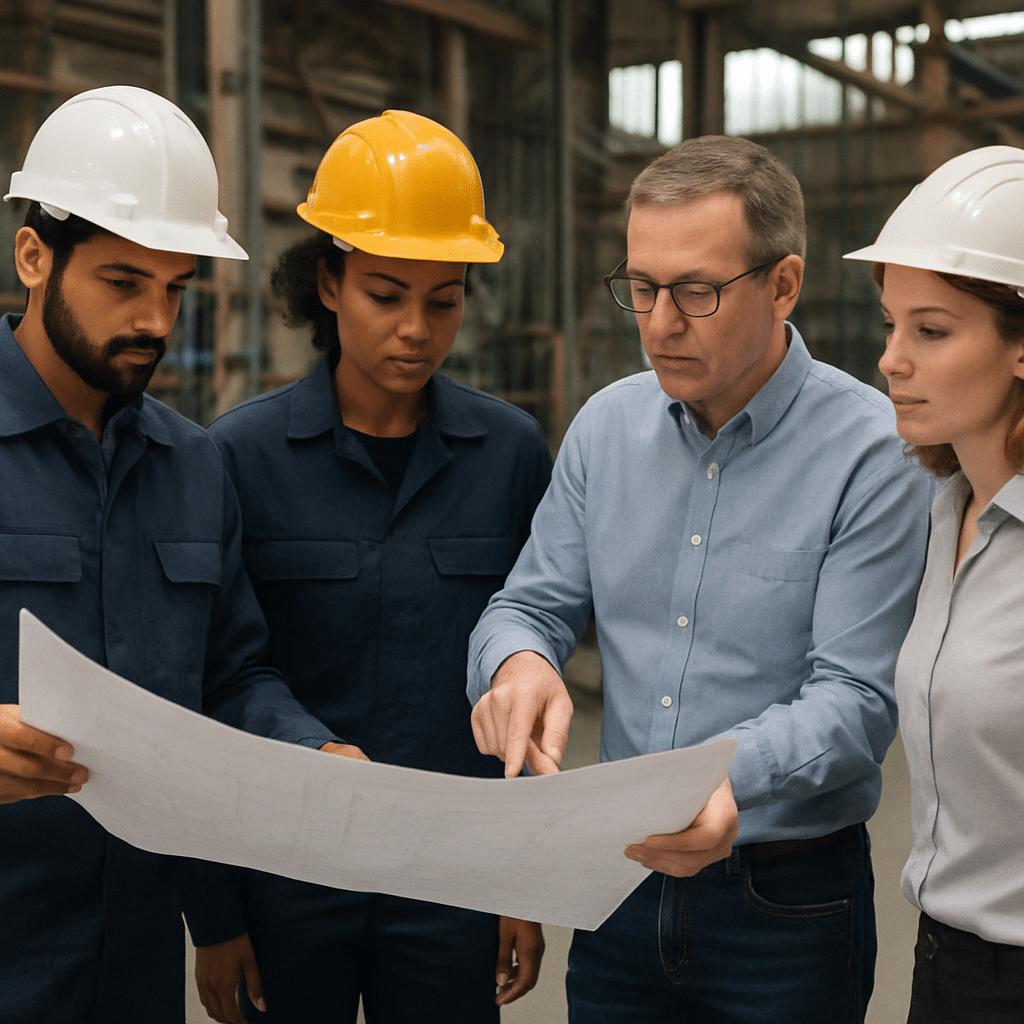 Image of mechanical and structural engineers working together