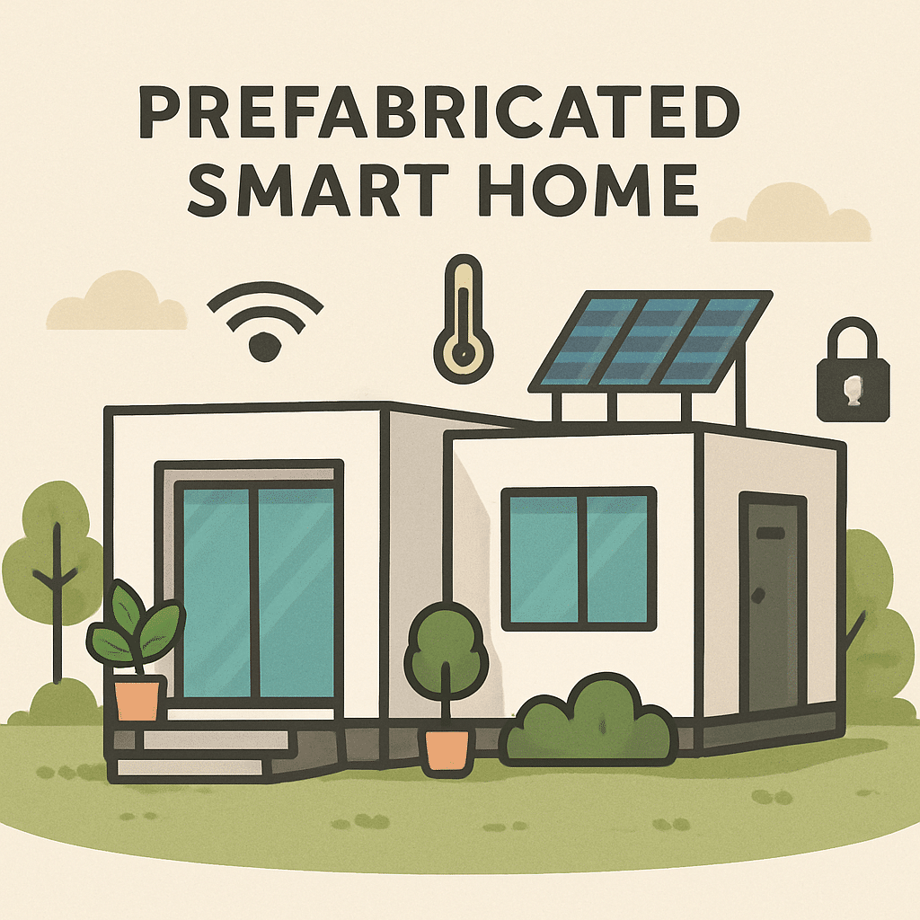 Illustration of a prefabricated smart home