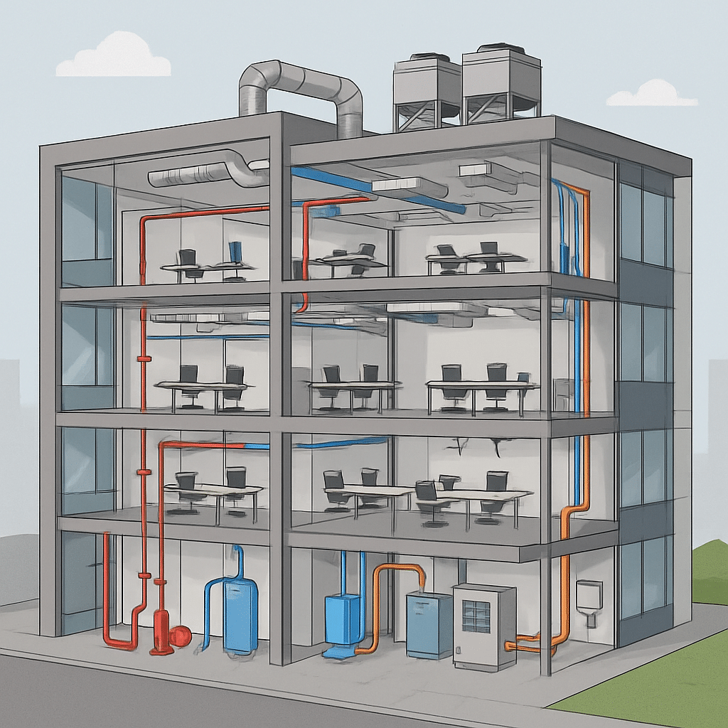 Modern building with MEP systems