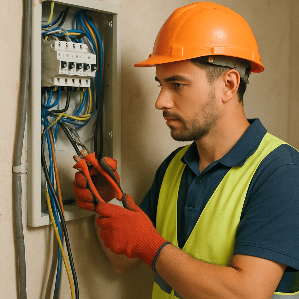 Electrician at work