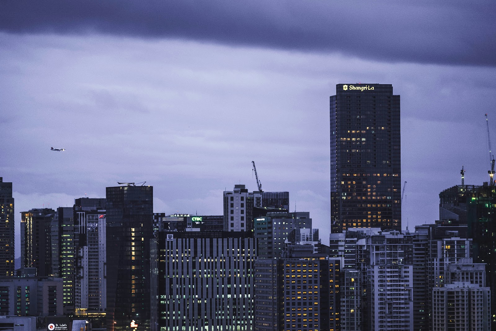 Seattle skyline with construction cranes