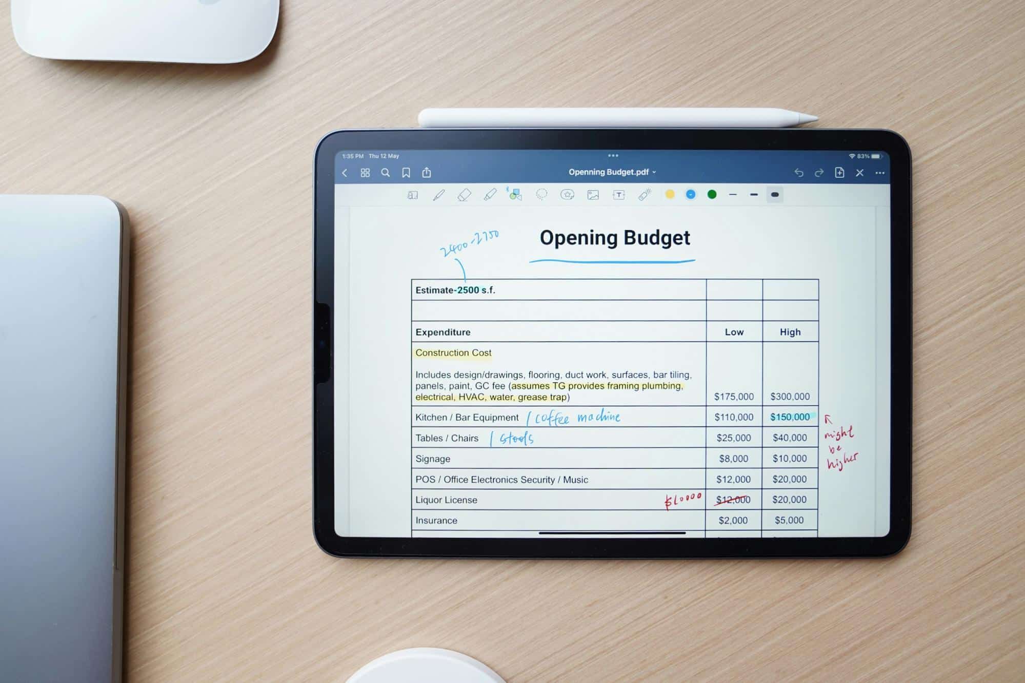 Construction software interface showing budget tracking and forecasting