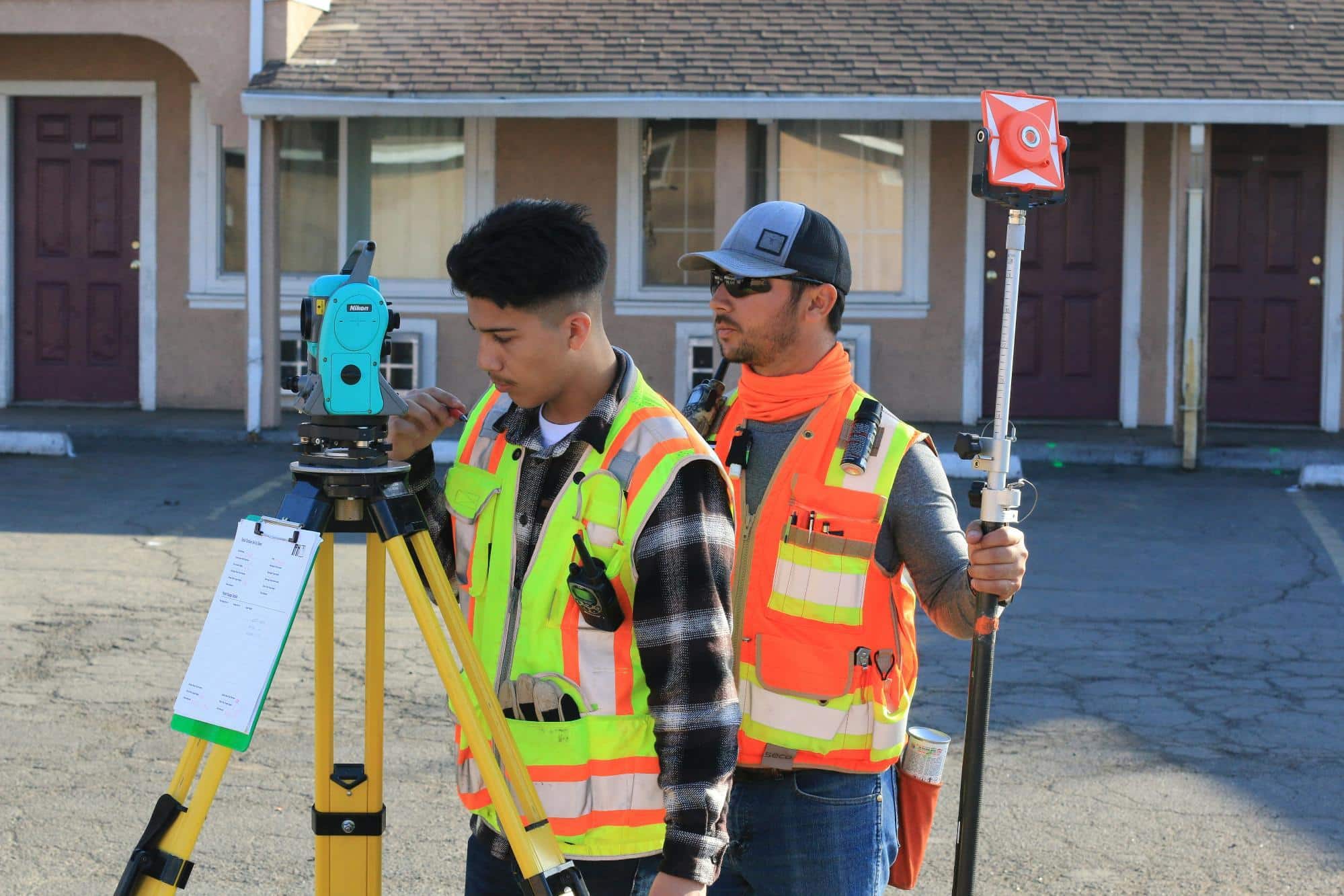 Drone inspecting a construction site