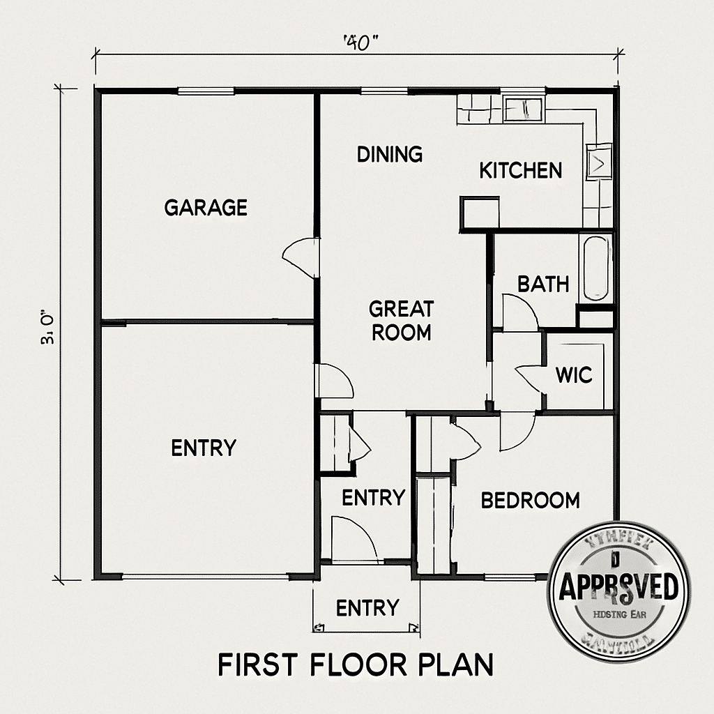 Floor plan drawing for home design approval