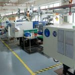 An injection molding production line